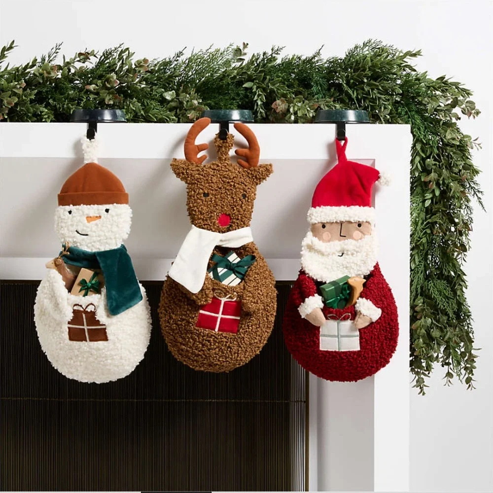 Crate&kids Brown Reindeer Holiday Stocking Crate&barrel